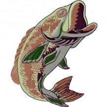 Angelmotiv Fisch gestickt