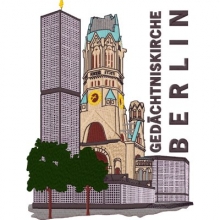 Berlinmotiv - Ged�chtniskirche - gestickt
