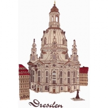 Dresdenmotiv - Liebfrauenkirche - gestickt