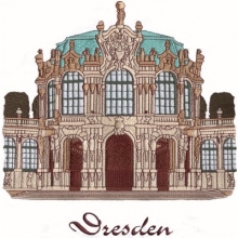 Dresdenmotiv - Zwinger - gestickt