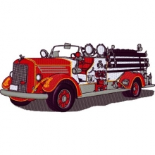 Feuerwehrmotiv Historische Feuerwehr 1 gestickt