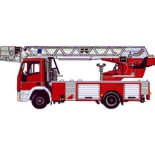 Feuerwehrmotiv Drehleiter DL gestickt