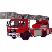 Feuerwehrmotiv MAN DLK 18/12 gestickt