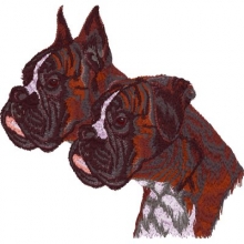 Boxermotiv gestickt