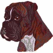 Boxermotiv gestickt