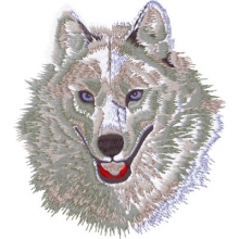 Husky-Kopf-Motiv gestickt Husky-Kopf-Motiv gestickt