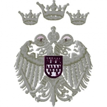 K�lnmotiv - Adler mit Wappen und Kronen - gestickt