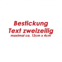 Bestickung Text zweizeilig