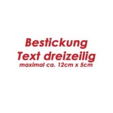 Bestickung Text dreizeilig