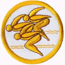 Freie Schwimmabzeichen gold gestickt/ Pack � 10 St�ck
