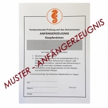 P�sse - NEU - Anf�ngerzeugnis Seepferdchen/ Pack � 10 St�ck