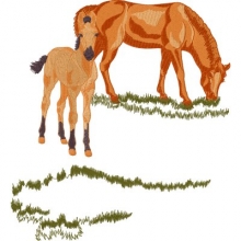 Reitmotiv - Pferd 4 - gestickt