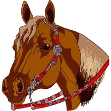 Reitmotiv - Pferd - gestickt