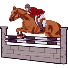 Reitmotiv - Springreiter - gestickt