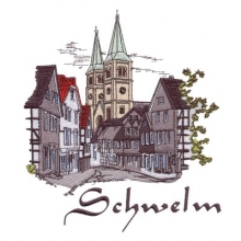 Schwelmmotiv - Altstadt - gestickt