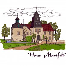 Schwelmmotiv - Haus Martfeld - gestickt