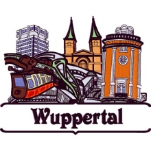 Wuppertalmotiv - Schwebebahn - gestickt Wuppertalmotiv - Schwebebahn - gestickt