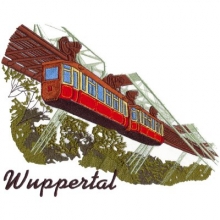Wuppertalmotiv - Schwebebahn - gestickt