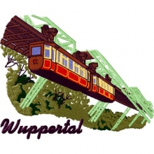Wuppertalmotiv - Schwebebahn - gestickt Wuppertalmotiv - Schwebebahn - gestickt