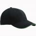 Cap MB024 mit Ziernaht Black/Lime-Green
