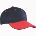 Cap MB024 mit Ziernaht Navy/Red/Navy