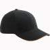Cap MB024 mit Ziernaht Schwarz/Orange