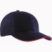 Cap MB024 mit Ziernaht Navy/Rot