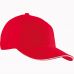 Cap MB024 mit Ziernaht Rot/Wei�