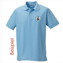 J577M Herren Polo mit Schwimmabzeichen \(nach Wahl\) bestickt